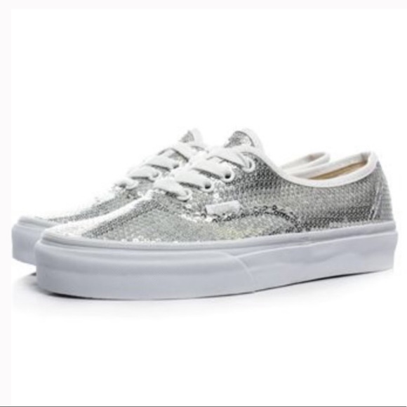 silver vans sneakers